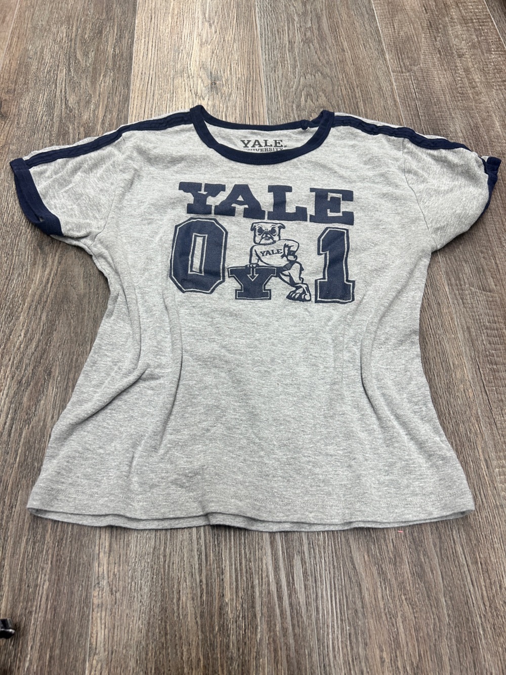 Gray & Navy Yale Graphic Short Sleeve Tee for Kids